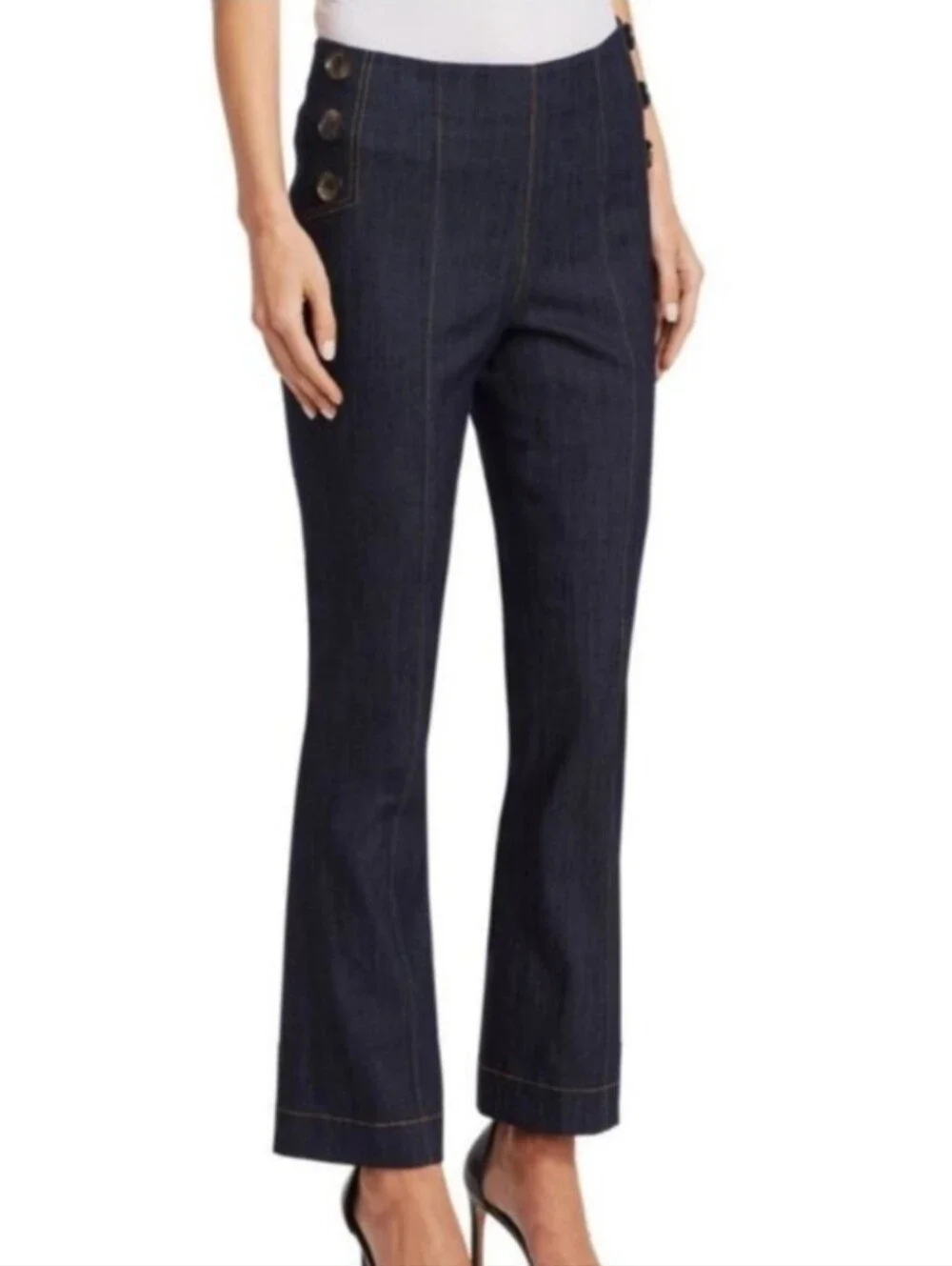Cinq A Sept Chantal Sailor Crop Flare Jeans